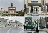 آماده‌سازی حرم امام رضا برای تدفین رهبر انقلاب