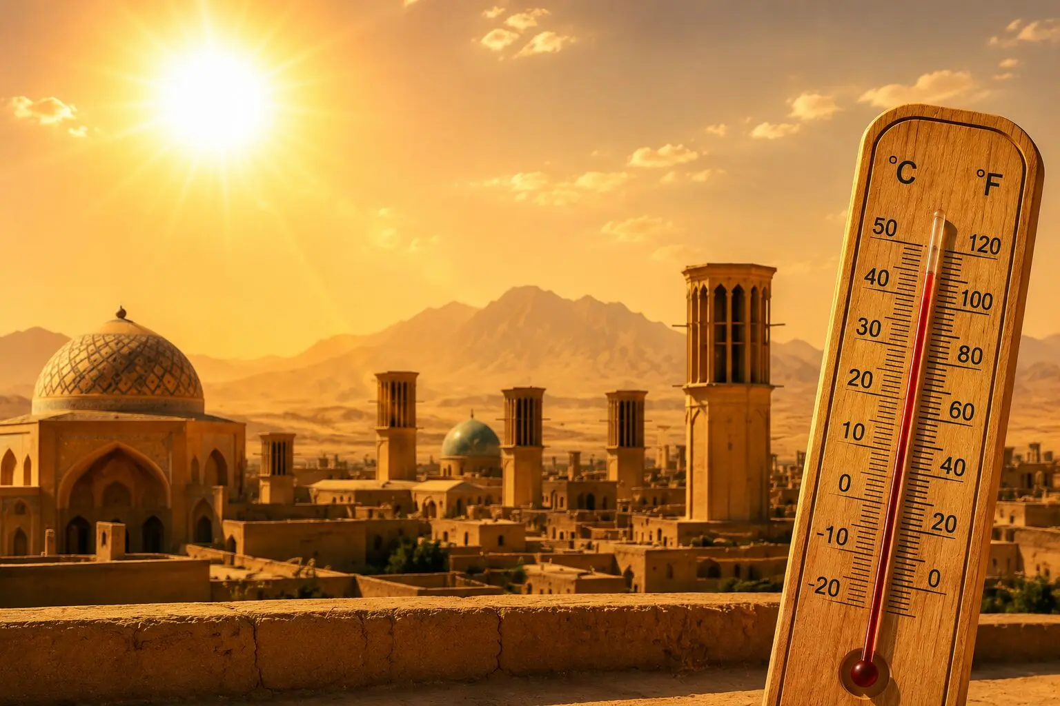 احتمال شکستن رکورد تاریخی گرمای کاشان در این هفته 