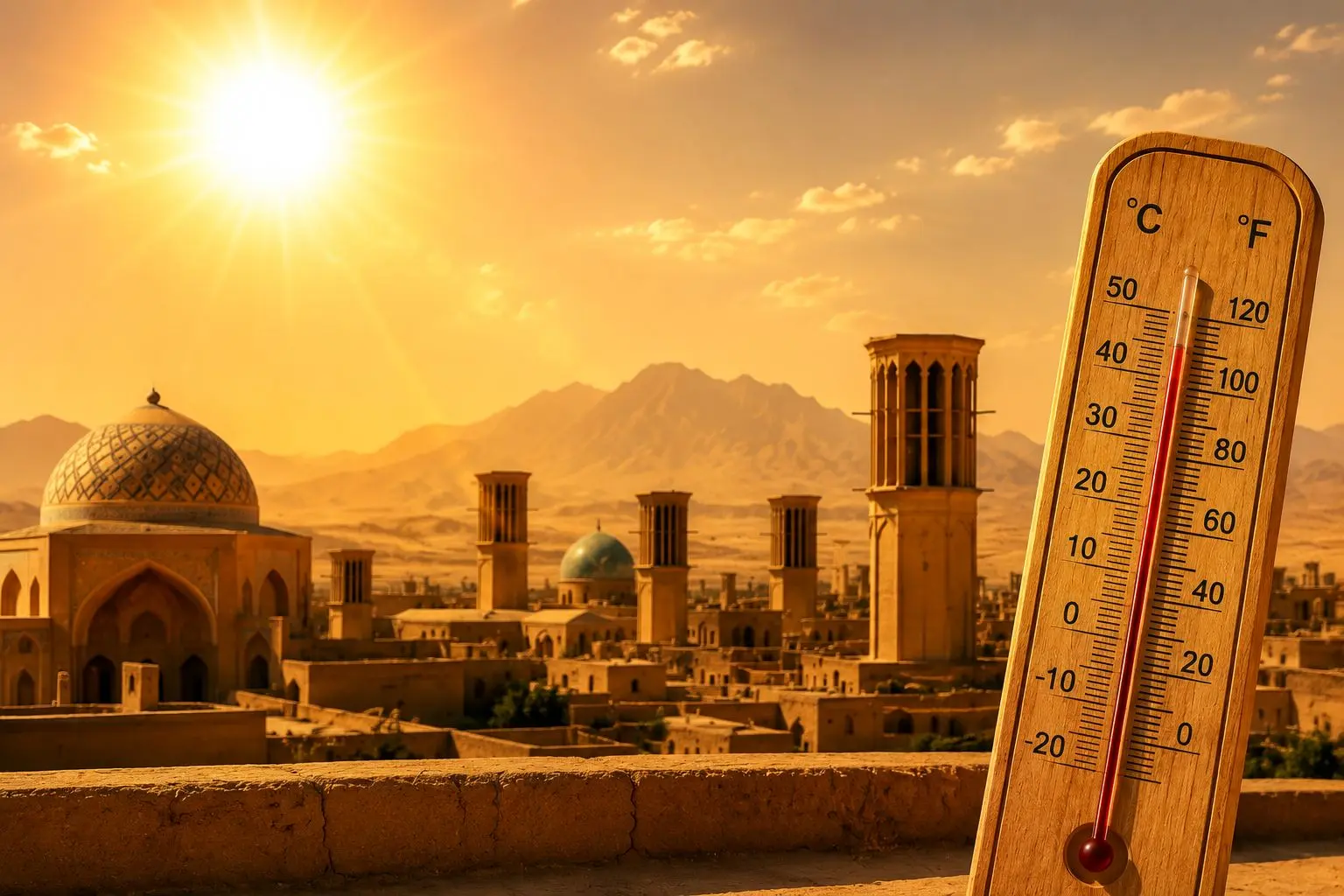 احتمال شکستن رکورد تاریخی گرمای کاشان در این هفته 