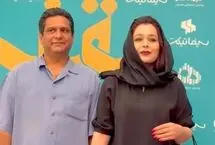 سانیا سالاری با همسرش در اکران فیلم سینمایی «سقف» 