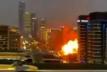  ویدیو گرفته‌شده از بالای برجی در دبی از اصابت پهپاد سپاه