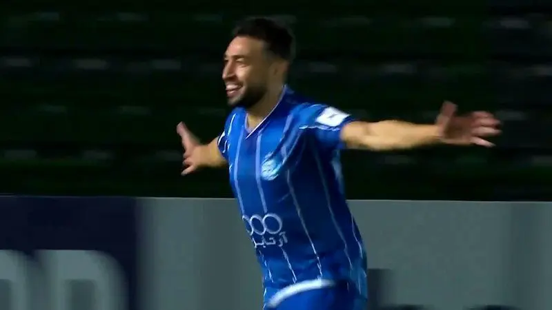 ببینید؛ گل دوم استقلال به آلومینیوم توسط منیر الحدادی  دقیقه ۳+۴۵