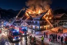 آتش‌سوزی گسترده در هتل لوکس آلپ