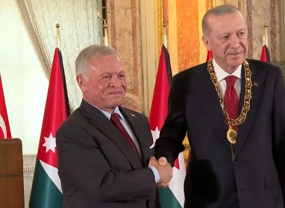 پادشاه اردن عالی‌ترین نشان این کشور را به اردوغان اهدا کرد
