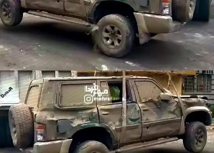 لندکروز تیم حفاظت احمدی‌نژاد پس از حمله ۹ اسفند