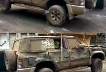 لندکروز تیم حفاظت احمدی‌نژاد پس از حمله ۹ اسفند