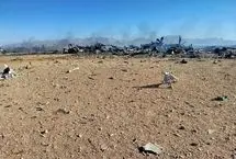 نخستین فیلم از بقایای دو فروند بالگرد آمریکا در جنوب اصفهان