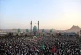 تصویر هوایی از مراسم تشییع رهبر شهید در مسجد جمکران
