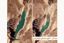 ذخیره آب سدهای ایران در تصاویر ماهواره‌ای 