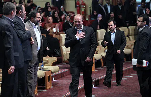 قالیباف و همسرش در جشن یاران کوثر