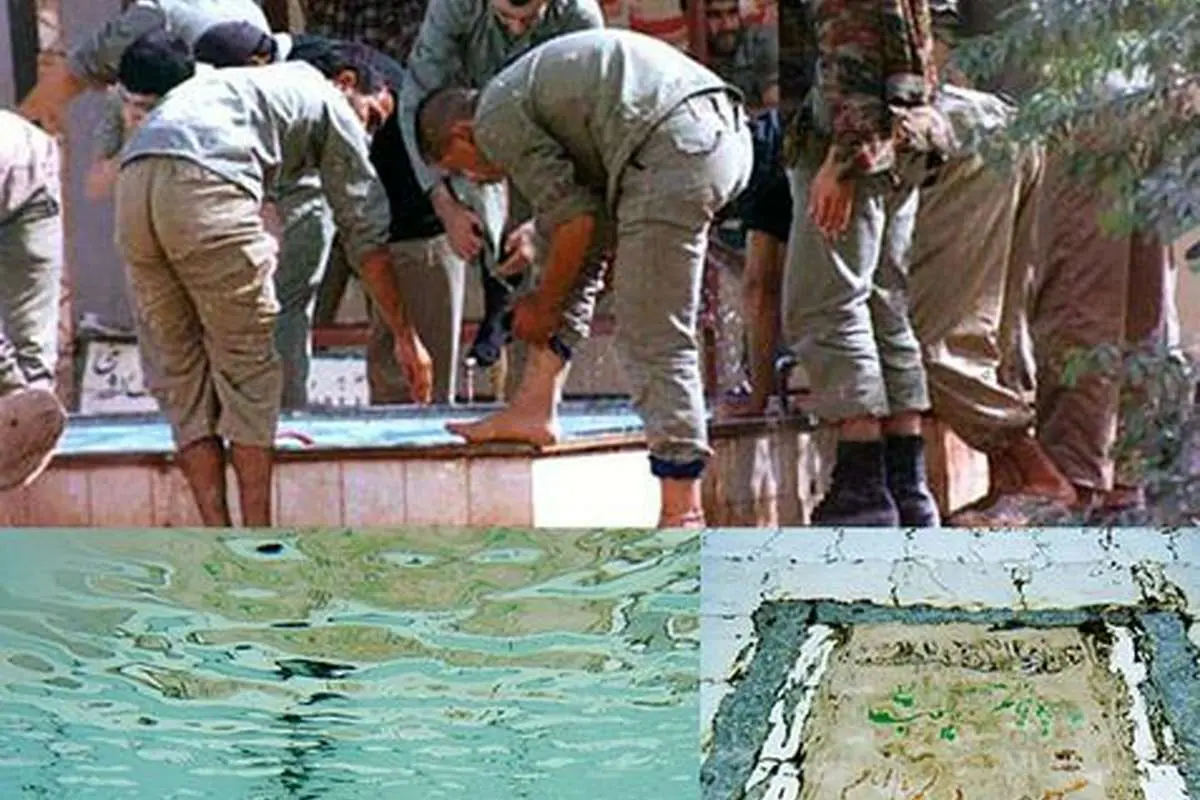 (تصویر) مزار شهید گمنام در کف حوض