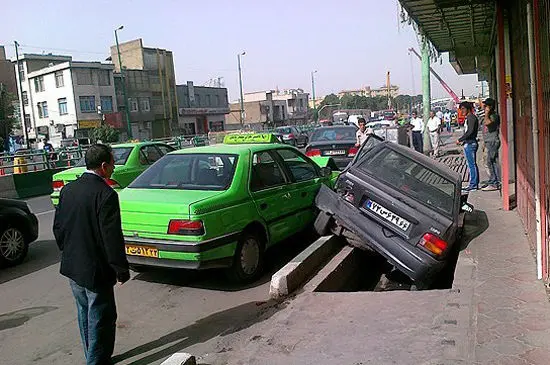(تصاویر) تصادف در خیابان دماوند