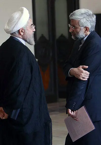 (تصاویر) گفتگوی جلیلی و حسن روحانی