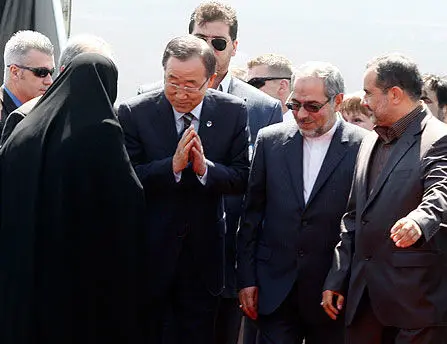 (عکس)سلام‌ متفاوت بان‌کی‌مون به خانم‌وزیر!