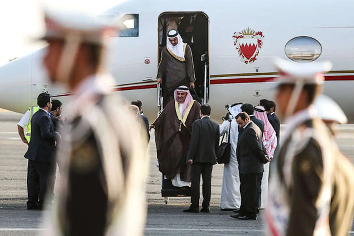 (تصاویر) استقبال از وزیرخارجه بحرین در تهران