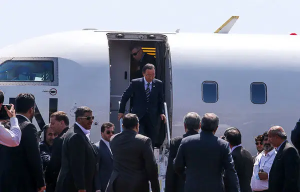 (تصاویر) "بان‌کی‌مون" وارد تهران شد