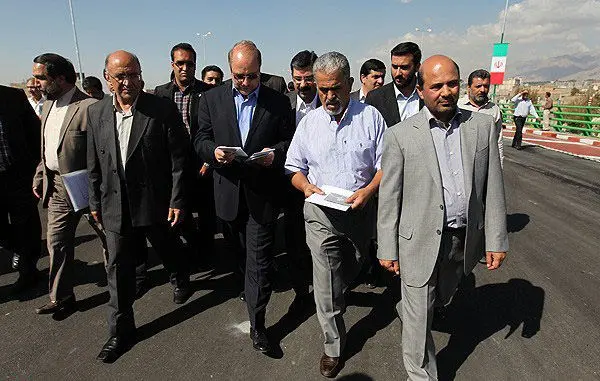(تصاویر) افتتاح دو بزرگراه شهری با حضور قالیباف