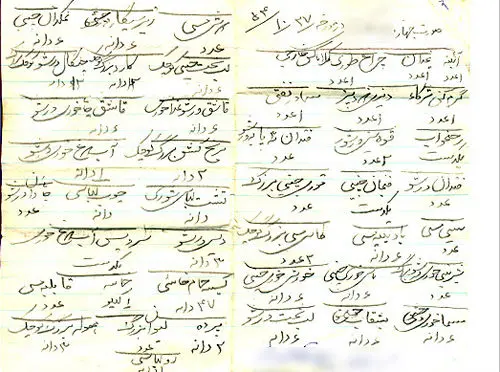 تصویر جالب یک صورت جهیزیه در سال 1354