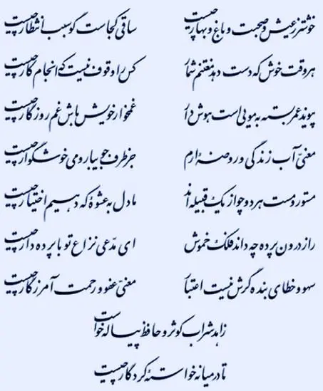 کس را وقوف نیست که انجام کار چیست ...