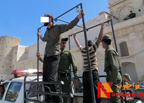 (تصاویر) شلاق در ملاء‌عام در دشتستان