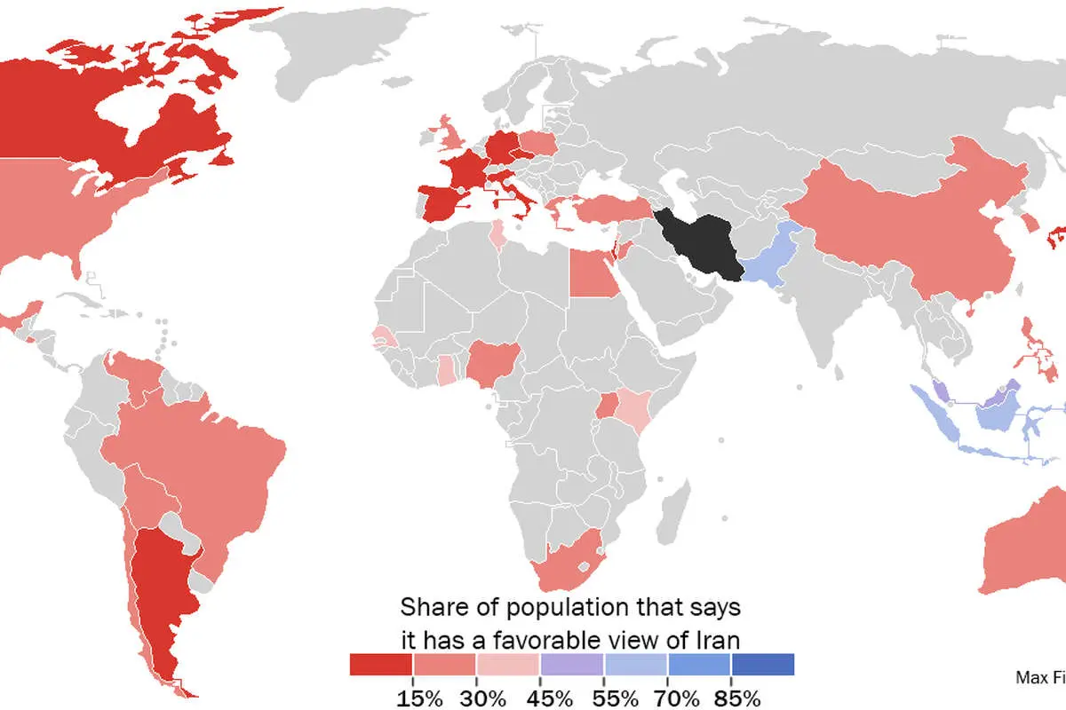 میزان محبوبیت ایران در 39 کشور جهان!