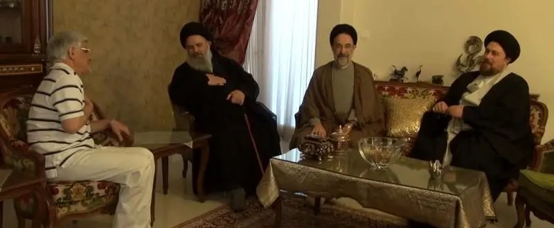 (تصویر)خاتمی و سید حسن خمینی در منزل عارف