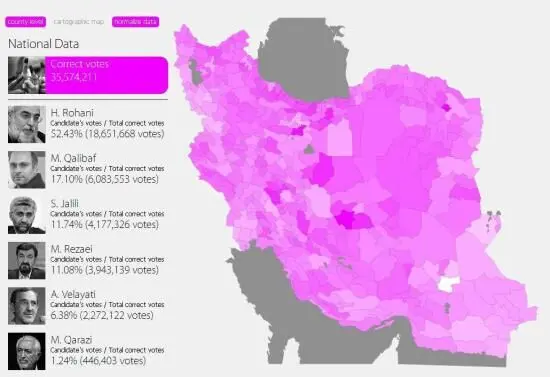 کارتوگرافی آراء انتخابات‌ ریاست‌ جمهوری