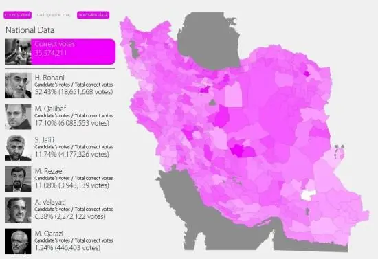کارتوگرافی آراء انتخابات‌ ریاست‌ جمهوری