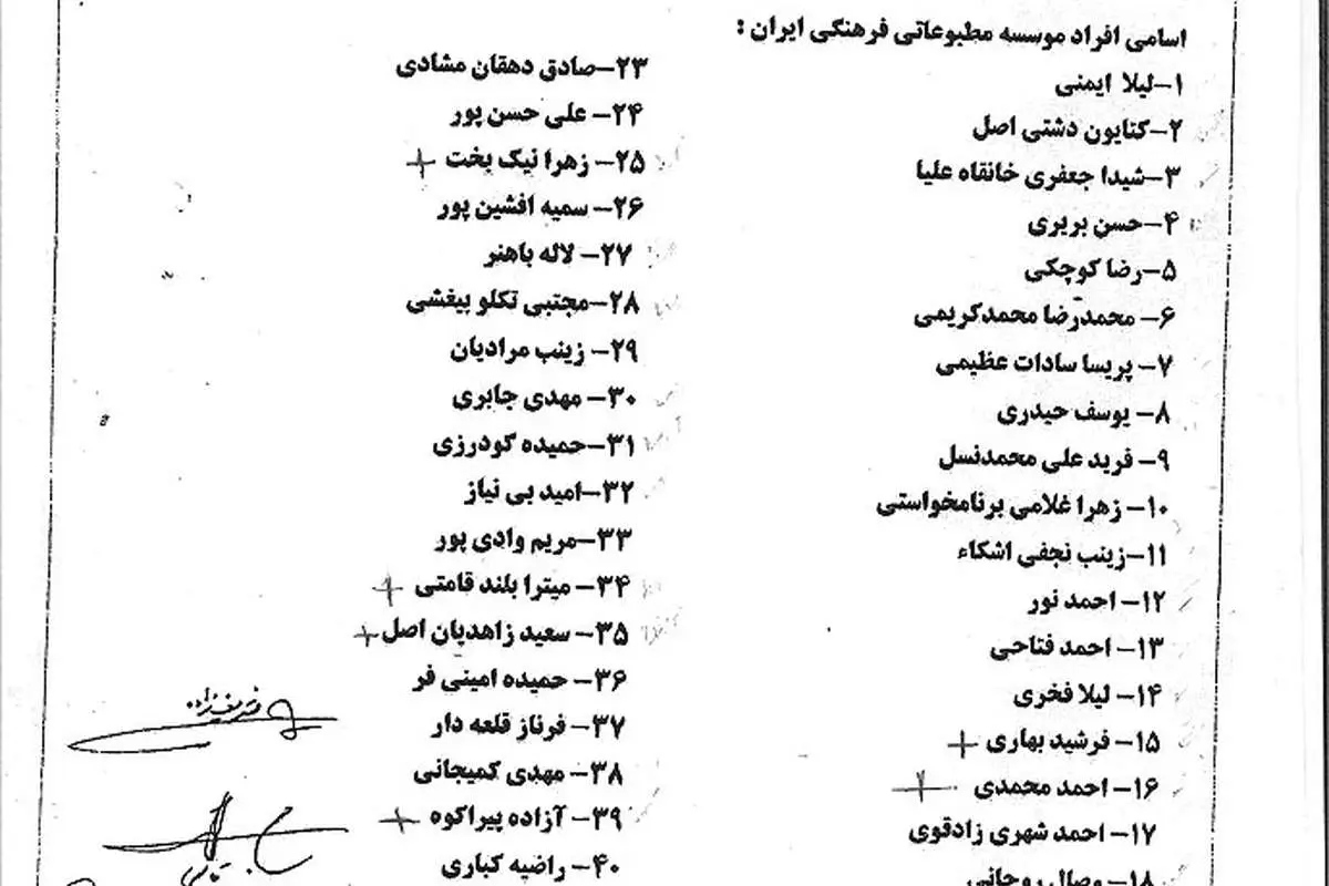 ليست استخدام فله اي در موسسه ايران