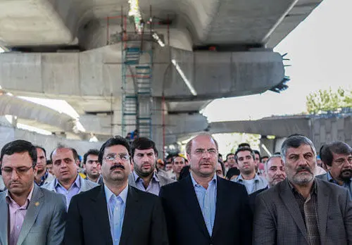 (تصاویر) بازدید قالیباف از پروژه بزرگراه صدر
