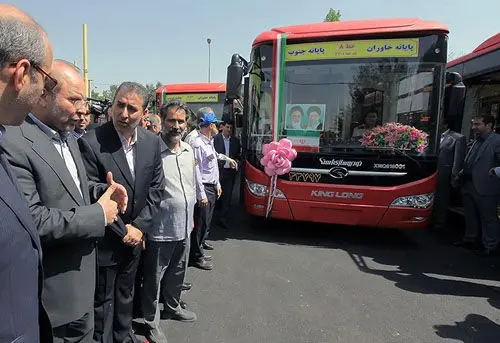 (تصاویر) محسن هاشمی و قالیباف در رونمایی از خط جدیدBRT