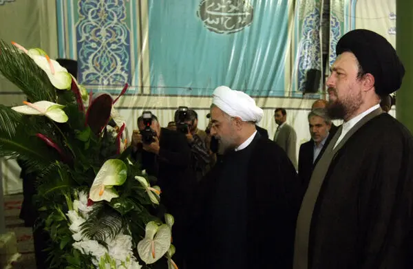 (تصاویر) روحانی و هیئت دولت در حرم امام(ره)