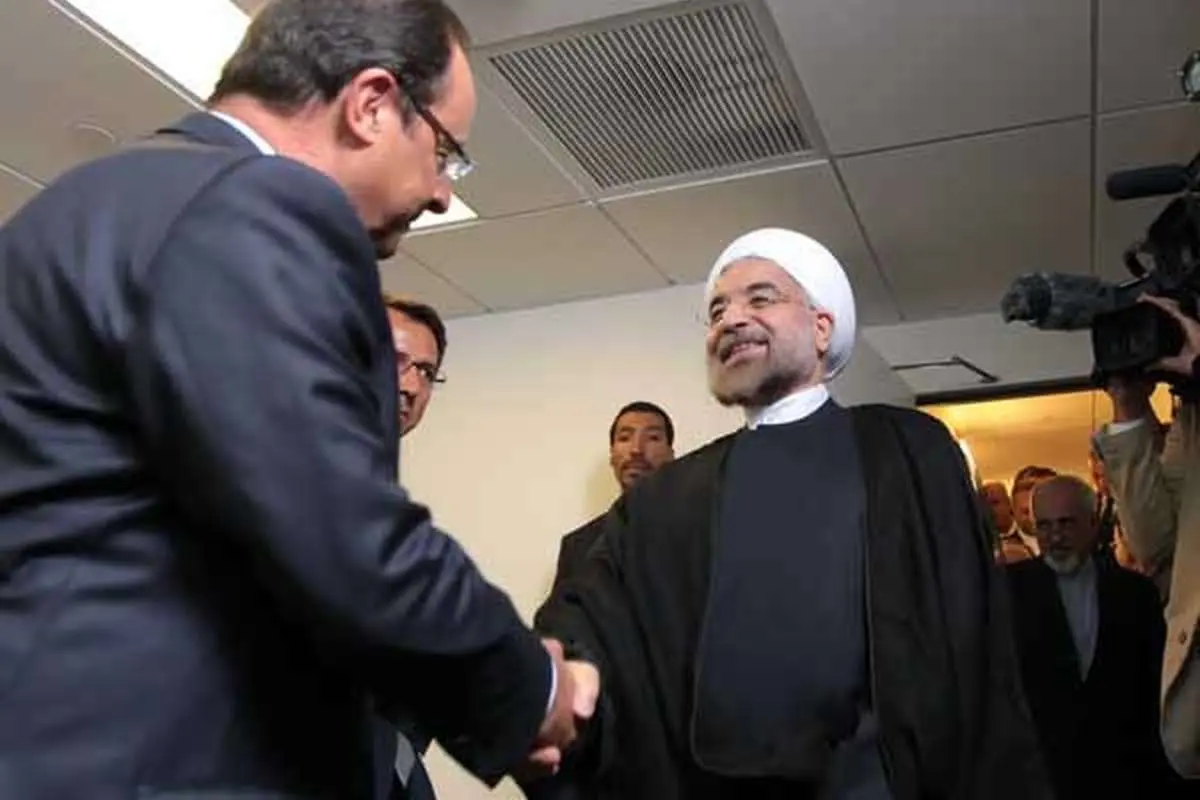 (تصاویر) دیدار روحانی با اولاند و فیشر