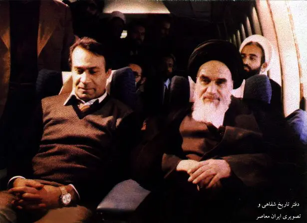 (تصویر) امام، قطب‌زاده و صدوقی در پرواز انقلاب