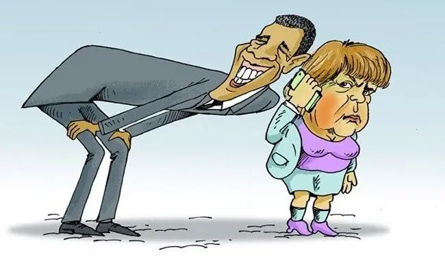 (کاریکاتور) جاسوسی اوباما از مرکل!