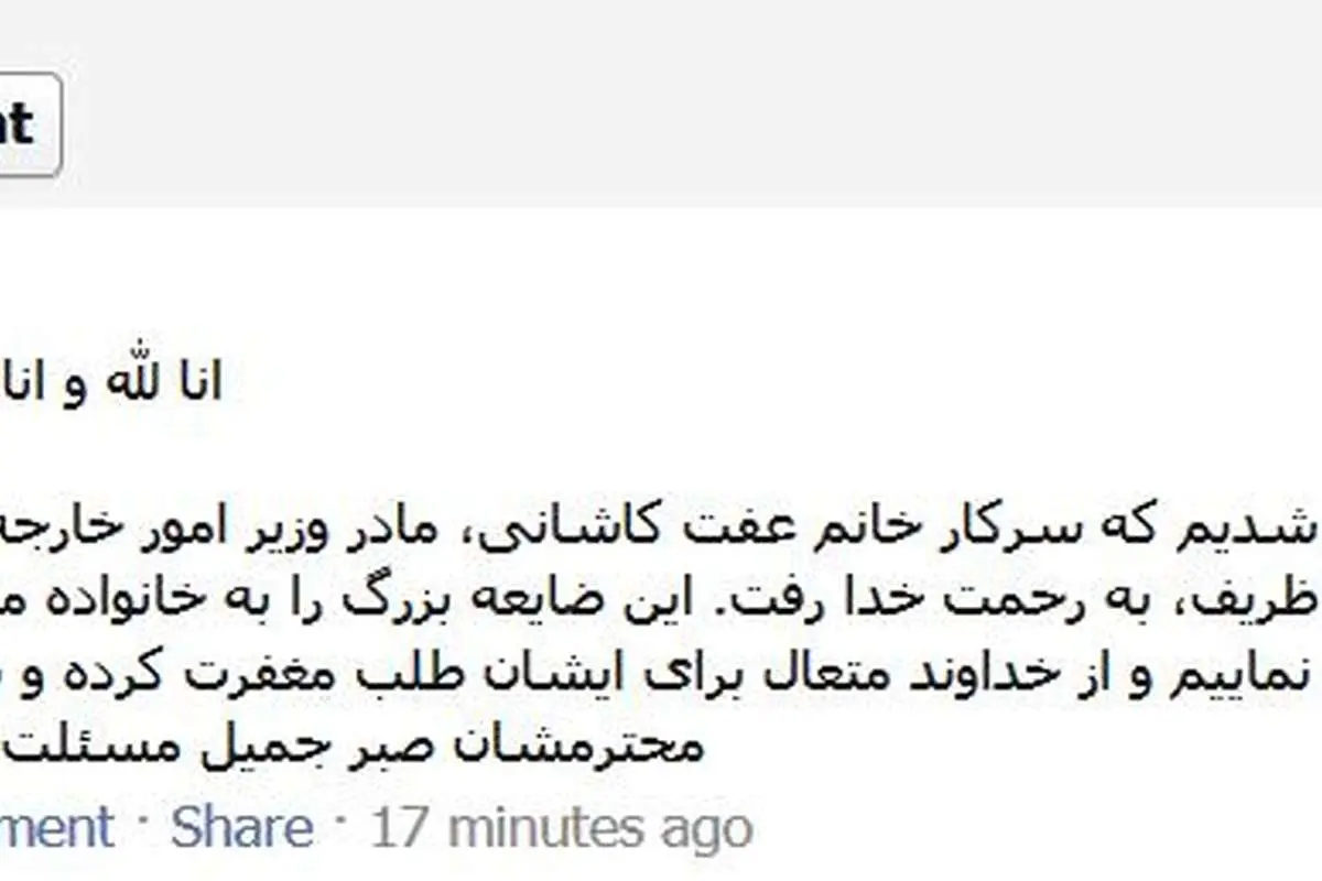 تسلیت "آلن ایر" به ظریف