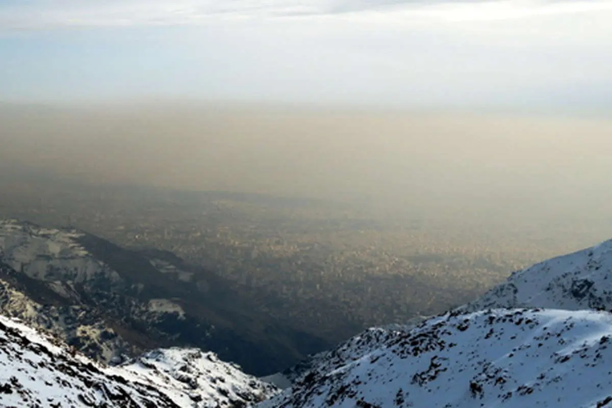 (تصویر) آلودگی هوای تهران از فراز توچال