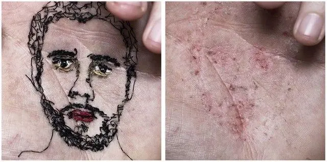 (تصاویر) عکس یادگاری روی کف دست!