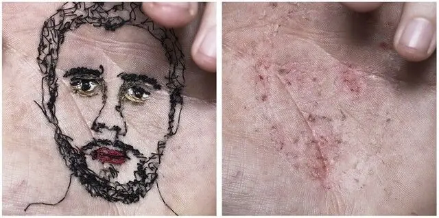 (تصاویر) عکس یادگاری روی کف دست!