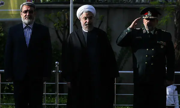 (تصاویر) روحانی در جمع فرماندهان ناجا