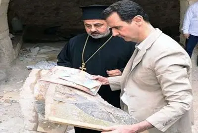 (تصویر) بازدید بشار اسد از "معلولا"