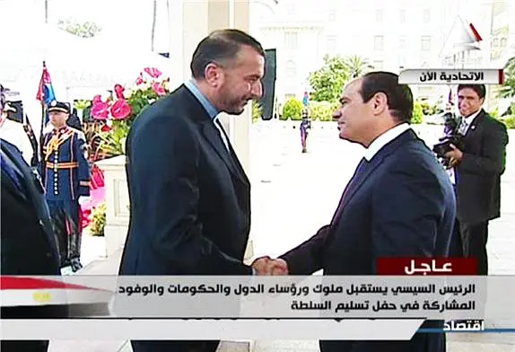 (تصویر) استقبال السیسی از امیرعبداللهیان
