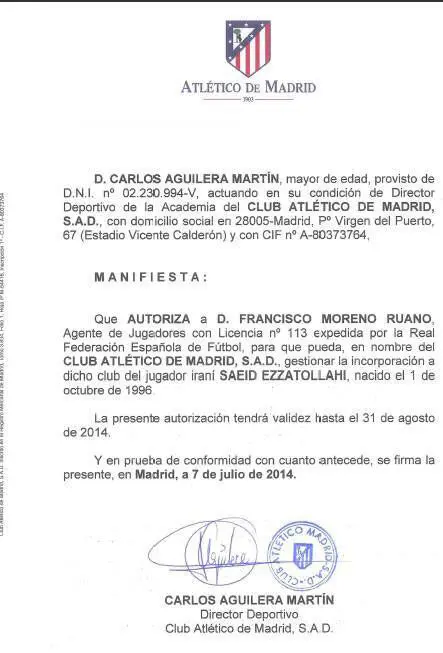 (تصویر) پیشنهاد اتلتیکو مادرید به عزت‌اللهی!