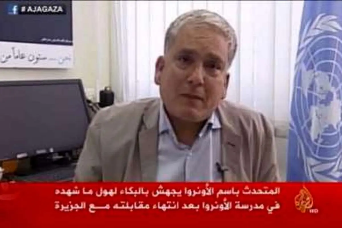 گریه مقام سازمان ملل برای کودکان غزه +(تصویر)