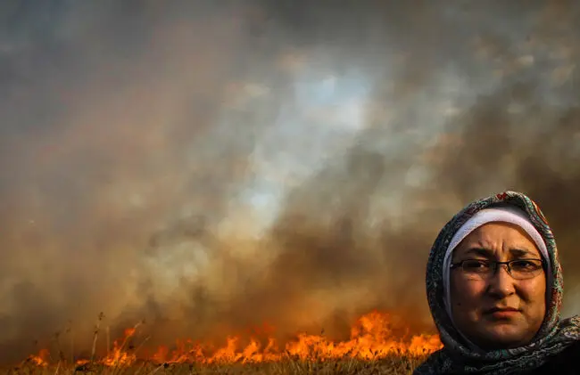 (تصاویر) آتش‌سوزی گسترده در آشوراده