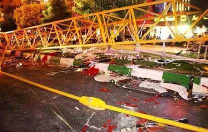 (تصاویر) سقوط جرثقیل تاور کرین