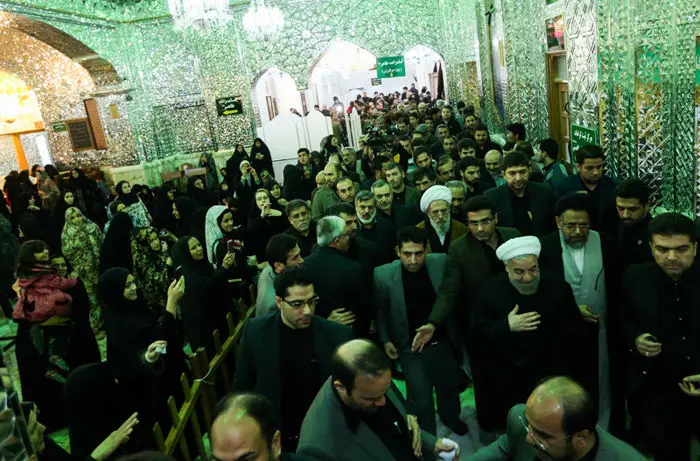 (تصاویر) روحانی در عزاداری روز عاشورا