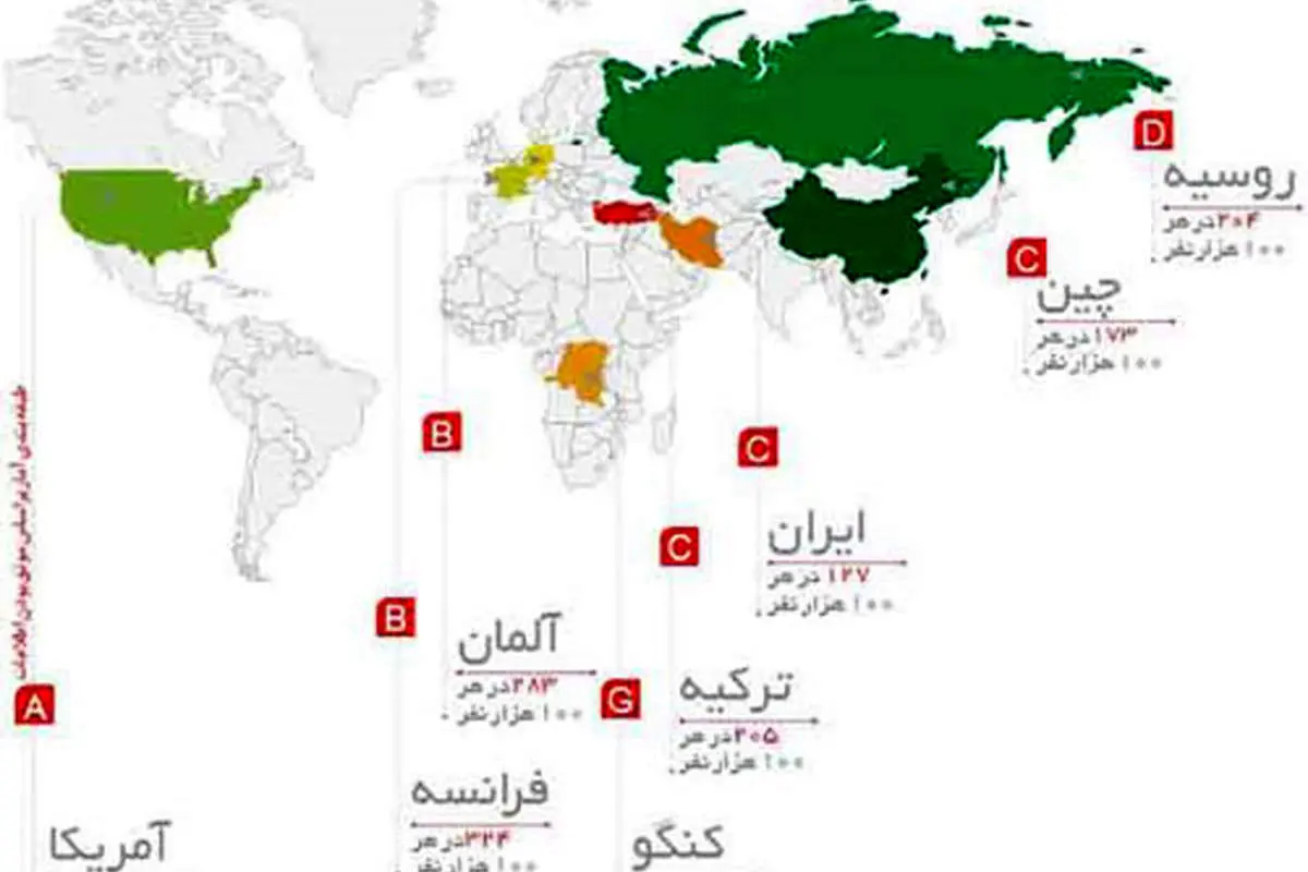 وضعیت ایران در نقشه سرطان دنیا