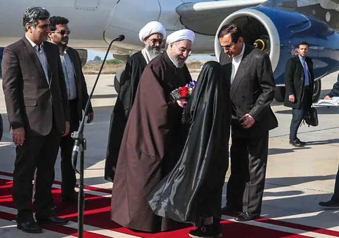 (تصاویر) استقبال از روحانی در بوشهر