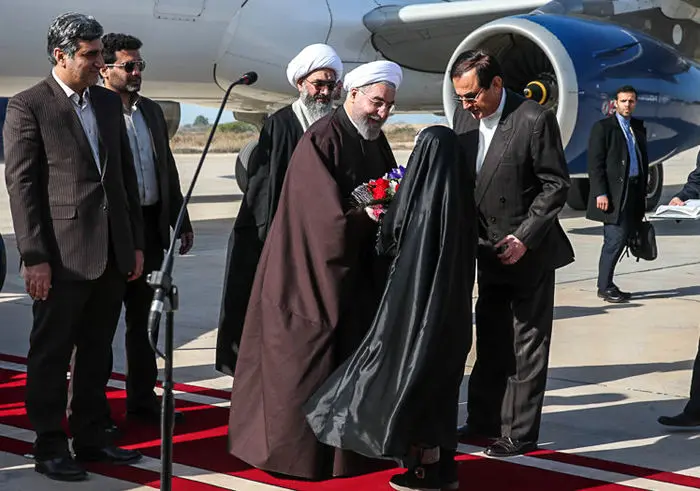 (تصاویر) استقبال از روحانی در بوشهر